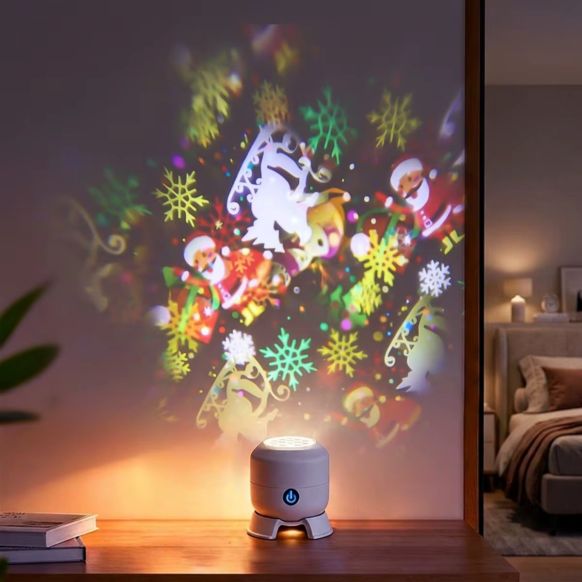 Luz de proyección navideña Yulespin con diseño giratorio de 360°