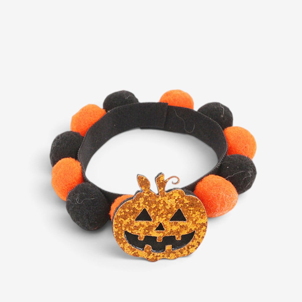 Halloween Pet Collar with Pumpkin and Skull Designs
