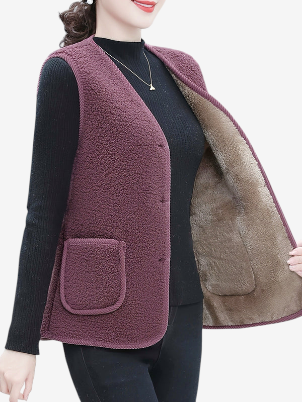 WarmLayer – Zateplená vesta bez rukávů s fleecovou podšívkou a výstřihem do V