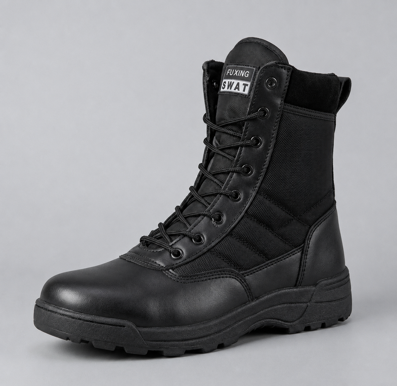 Aaron – Round Toe Lace Up Ankle Boots | Adjustable Fit for Everyday Wear | Lightweight Easy Wear Design | Sizes 36–46 | Black