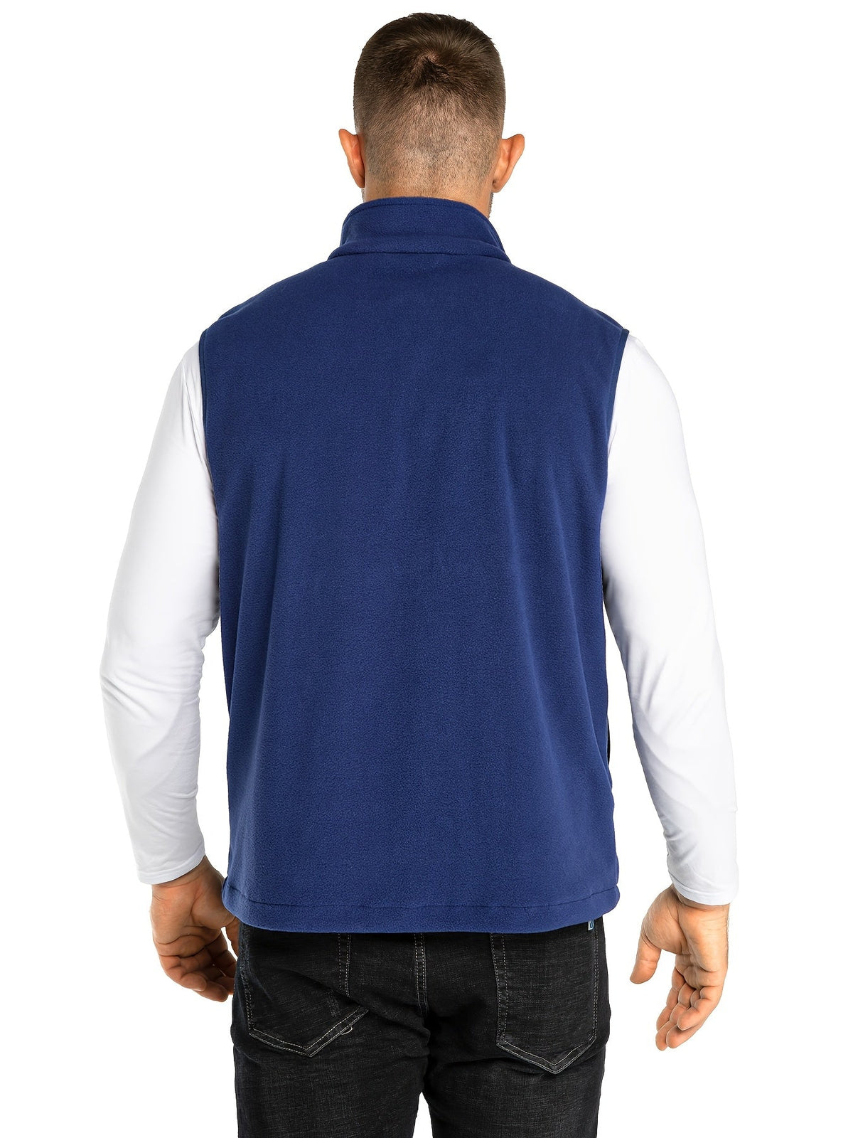 Chaleco polar ZipFleece sin mangas, con cierre de cremallera completa y cuello alto