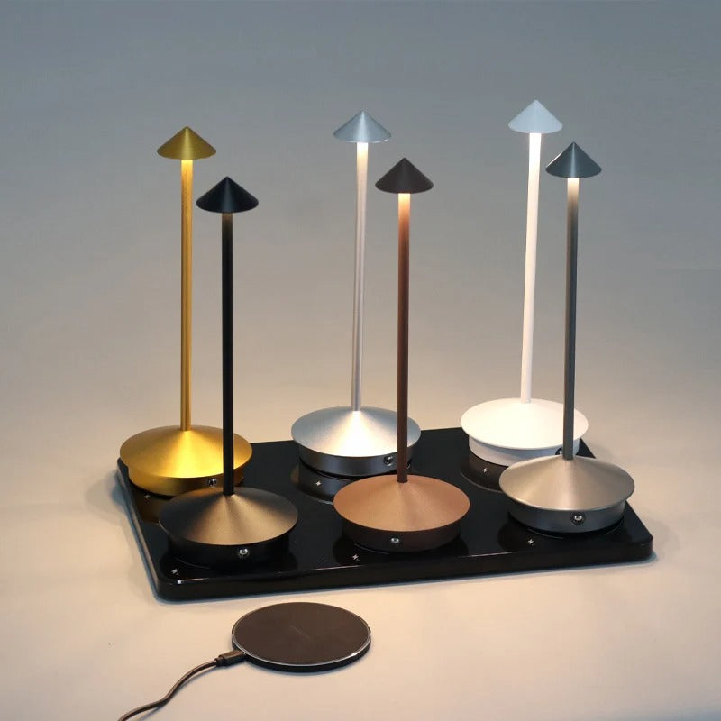 AuraLite - Elegante lampada da tavolo ricaricabile con funzione di ricarica Type-C e controllo touch