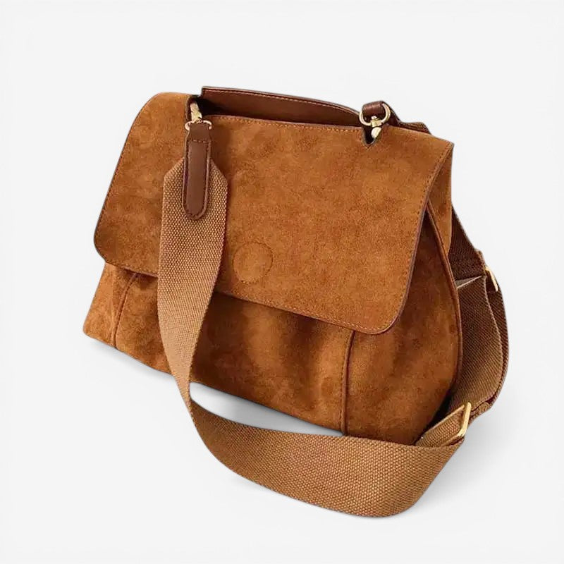 Sac bandoulière en cuir givré rétro avec sangle réglable
