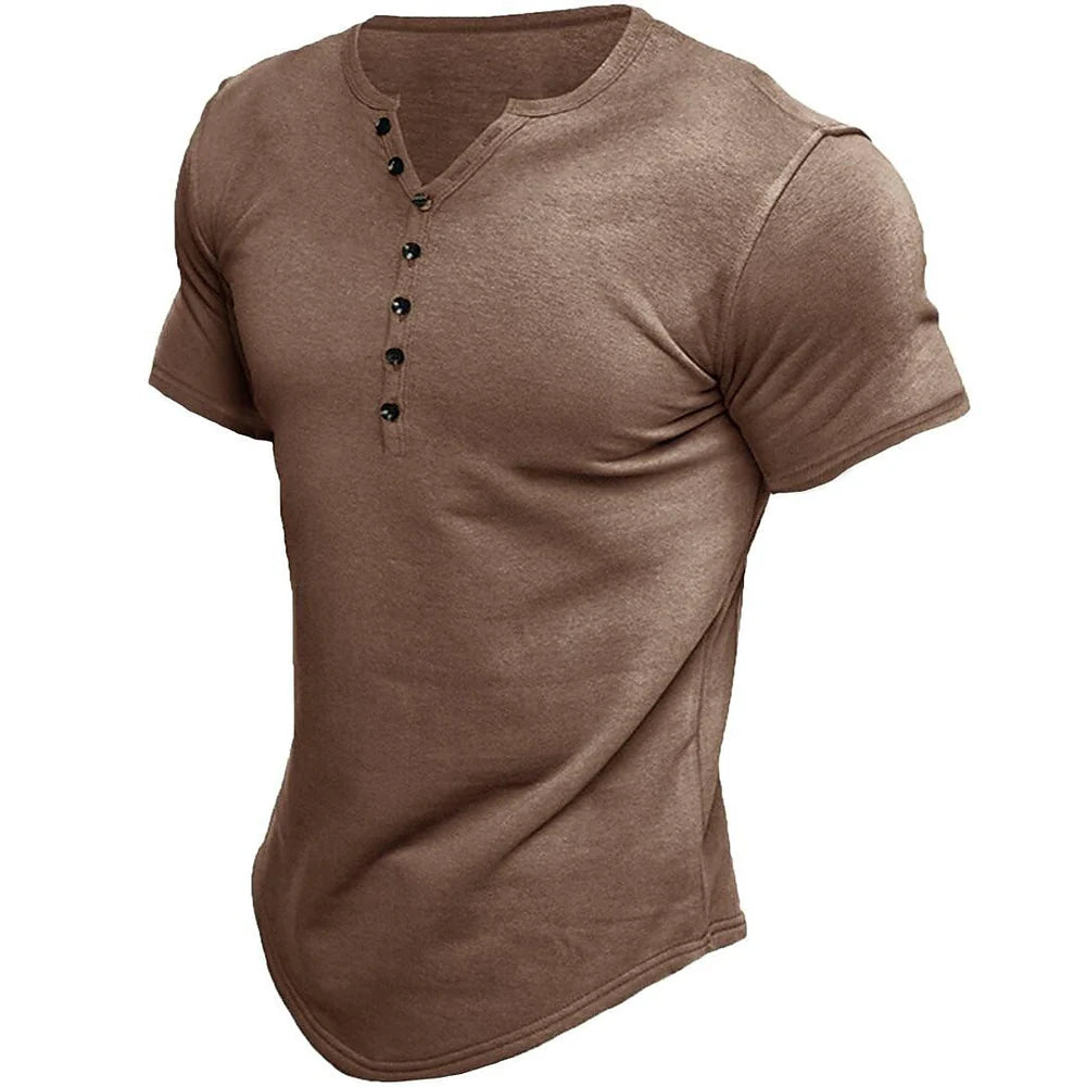 Max – T-shirt classique à manches courtes avec fermeture à boutons