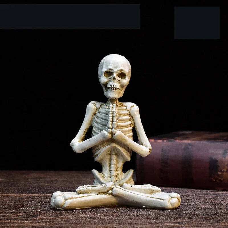 Figurka szkieletu na Halloween, dekoracja z żywicy
