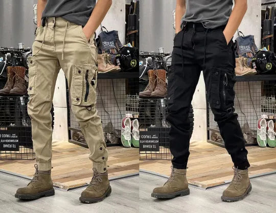 Alaric - Pantaloni confortabili cu mai multe buzunare, bretele reglabile și nasturi