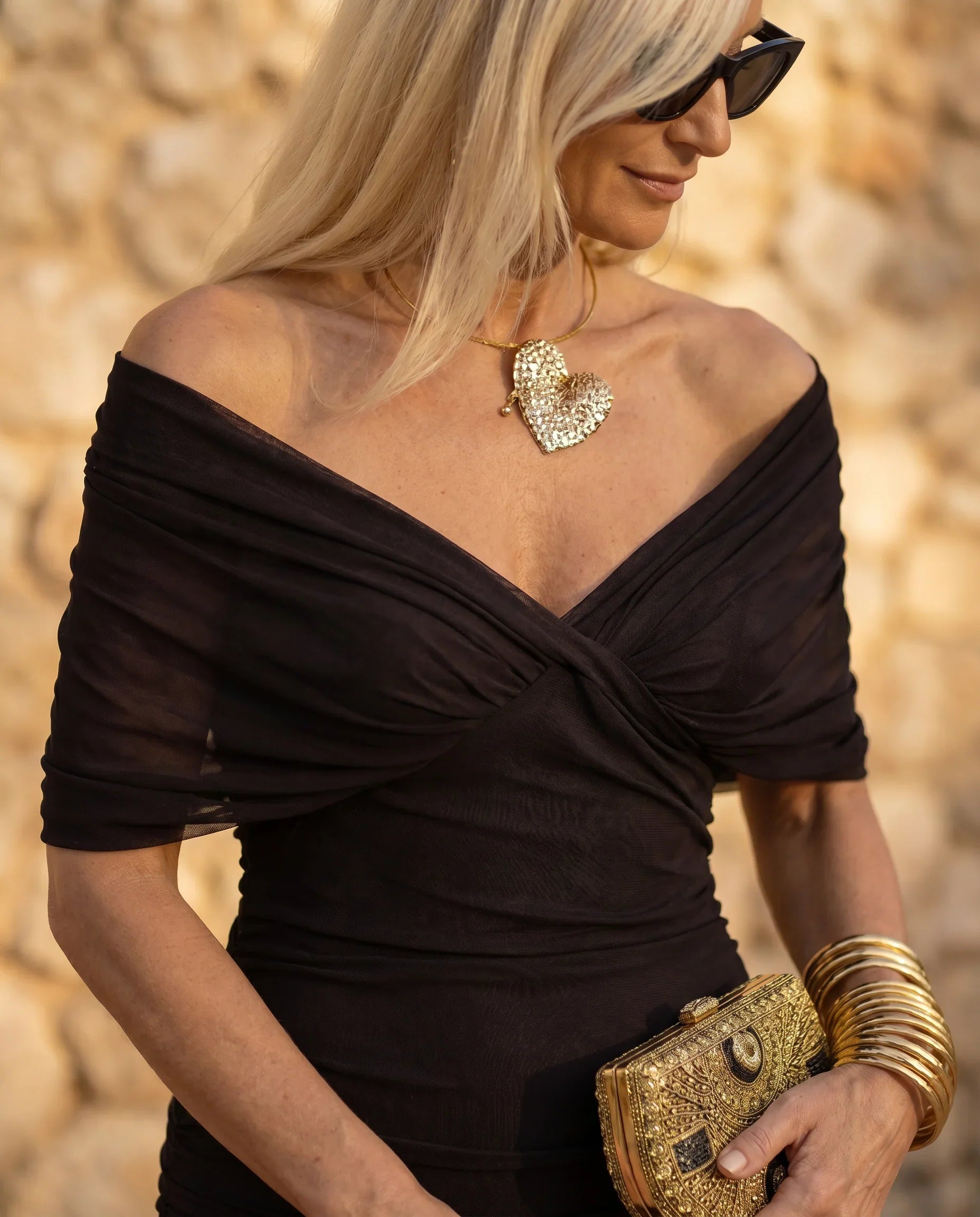 Elegant Maxi Dress with V-Neck Design