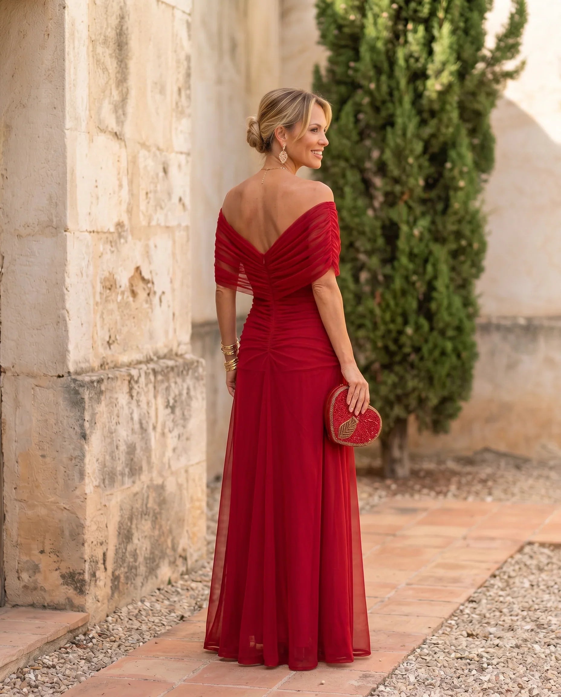 Elegant Maxi Dress with V-Neck Design
