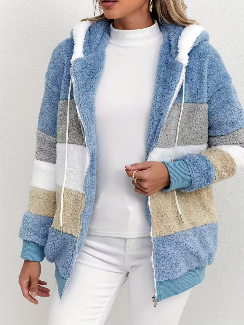 TeddyHood – Fluffy Fleece Vest with Full-Length Zipper and Hood