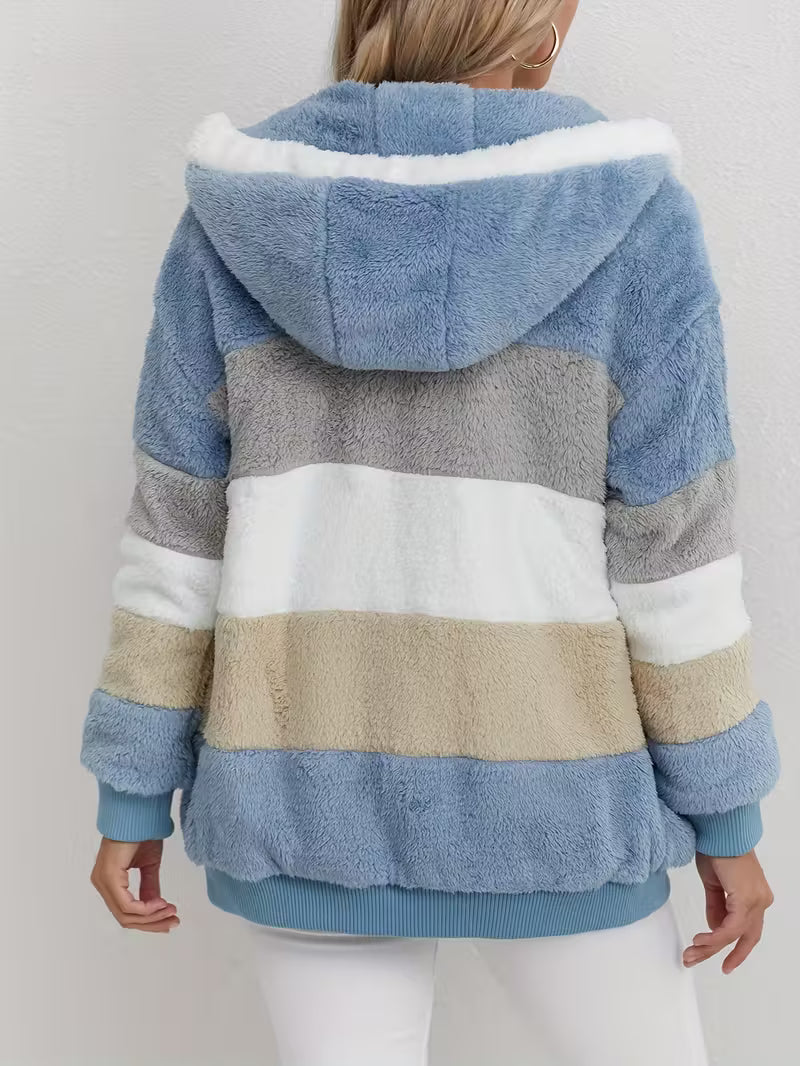 TeddyHood – Fluffy Fleece Vest with Full-Length Zipper and Hood