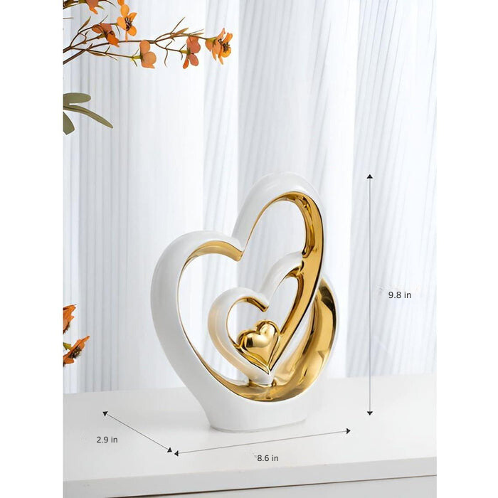 HeartGlow - Sculpture double cœur stylée pour intérieurs modernes