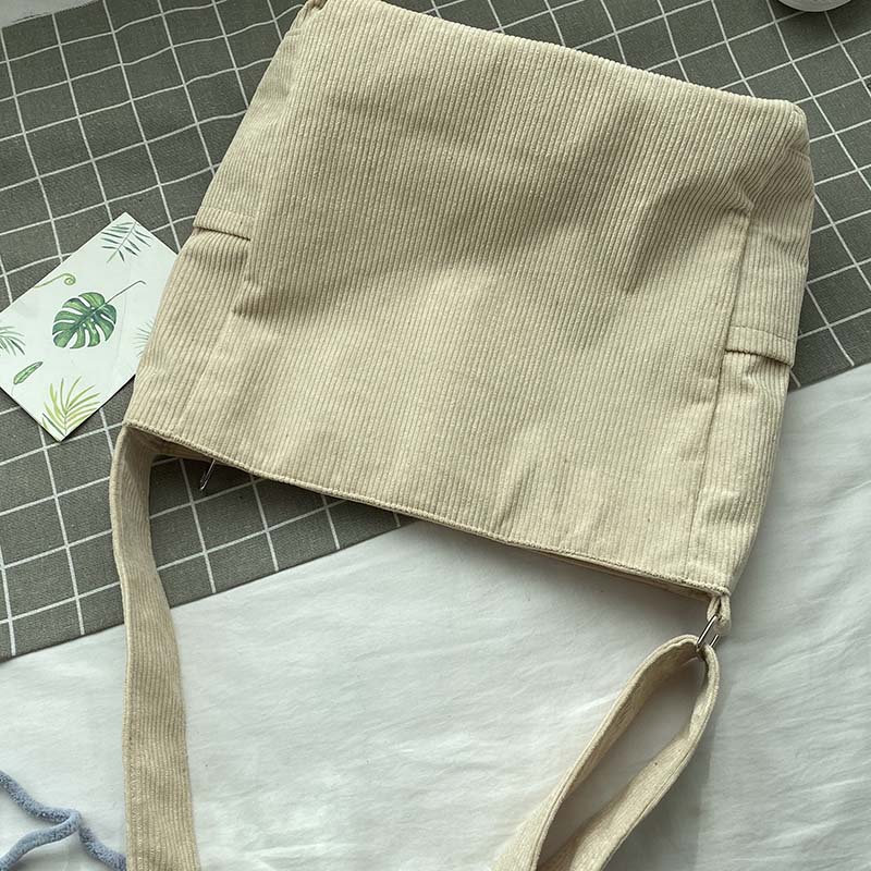 Emma - Stylish corduroy shoulder bag with adjustable straps