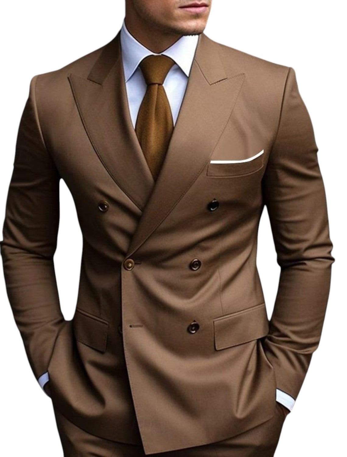 Eiden - Costume cintré à double boutonnage avec manches longues