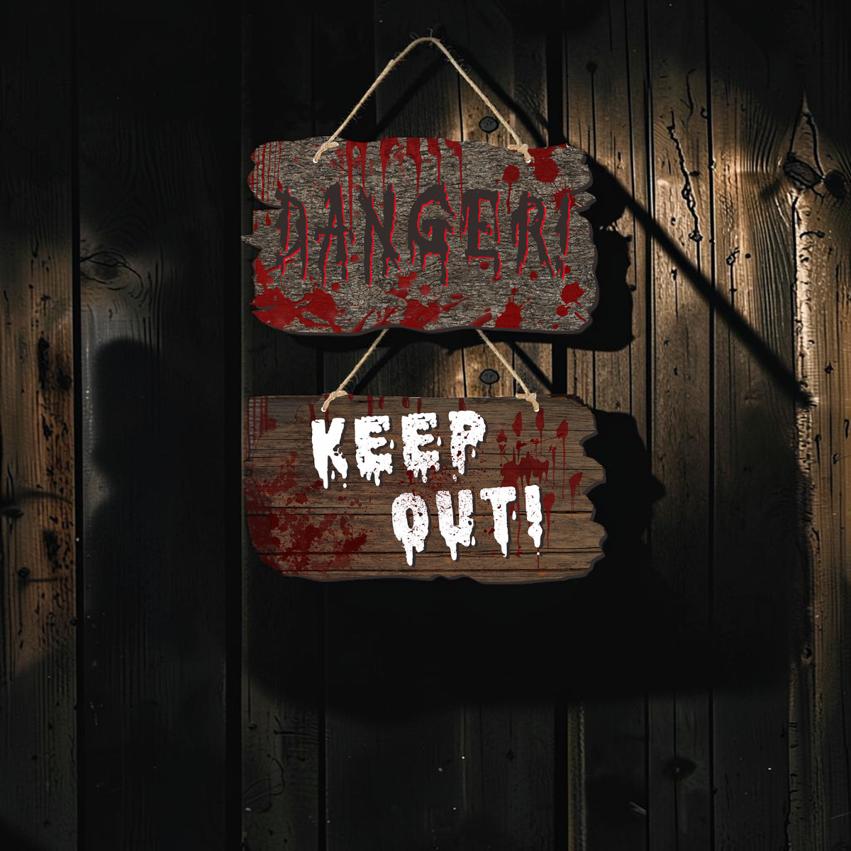 Halloween Door Signs with Spooky Designs