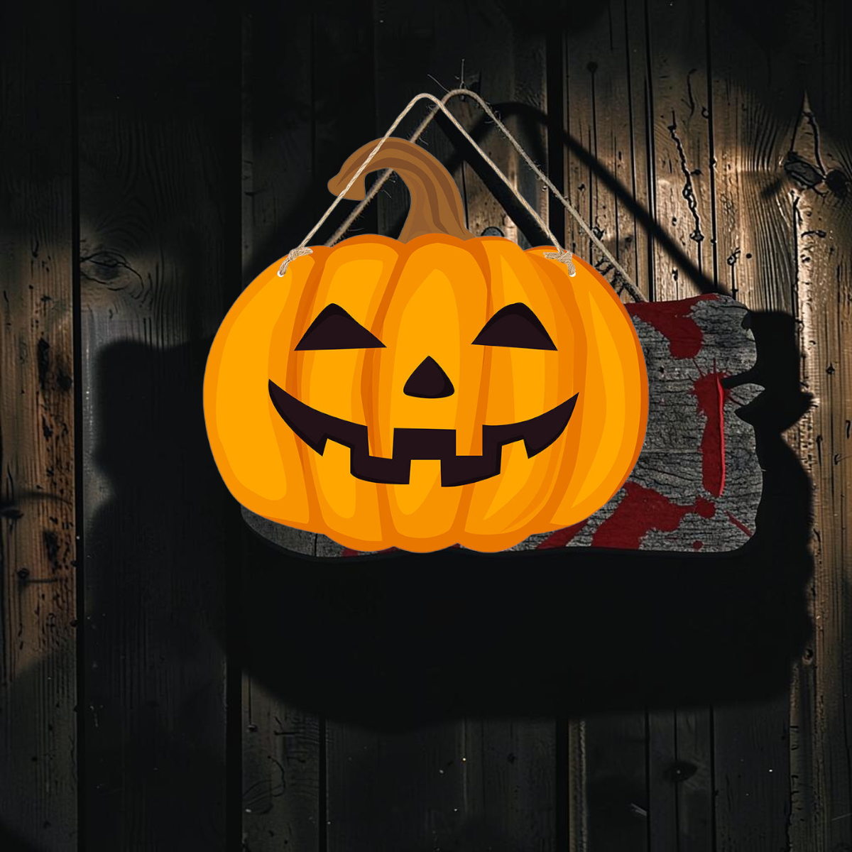 Halloween Door Signs with Spooky Designs