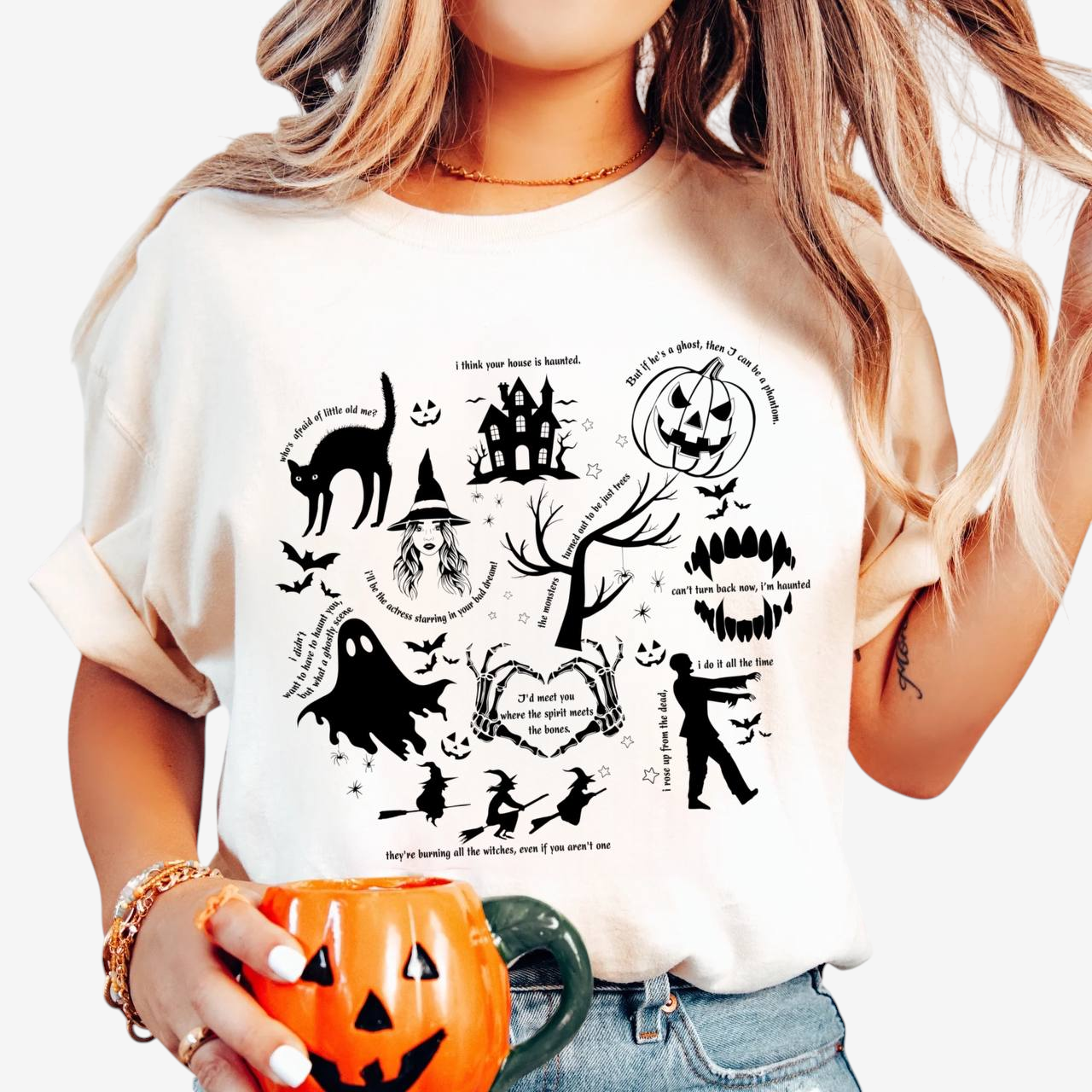 Bella – grafické tričko s halloweenským strašidelným motivem