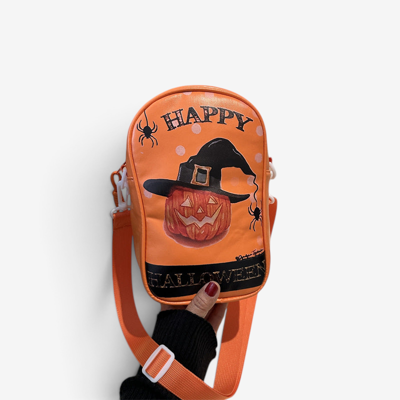 Halloween Pumpkin Shoulder Bag with Compact Design