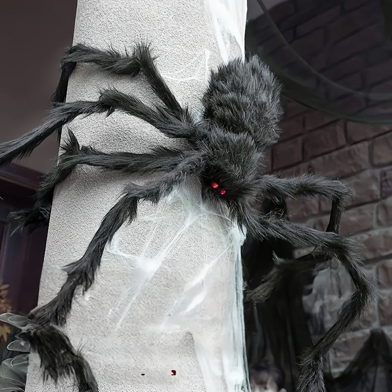 Halloween Spider Decoration Set with Stretchable Web