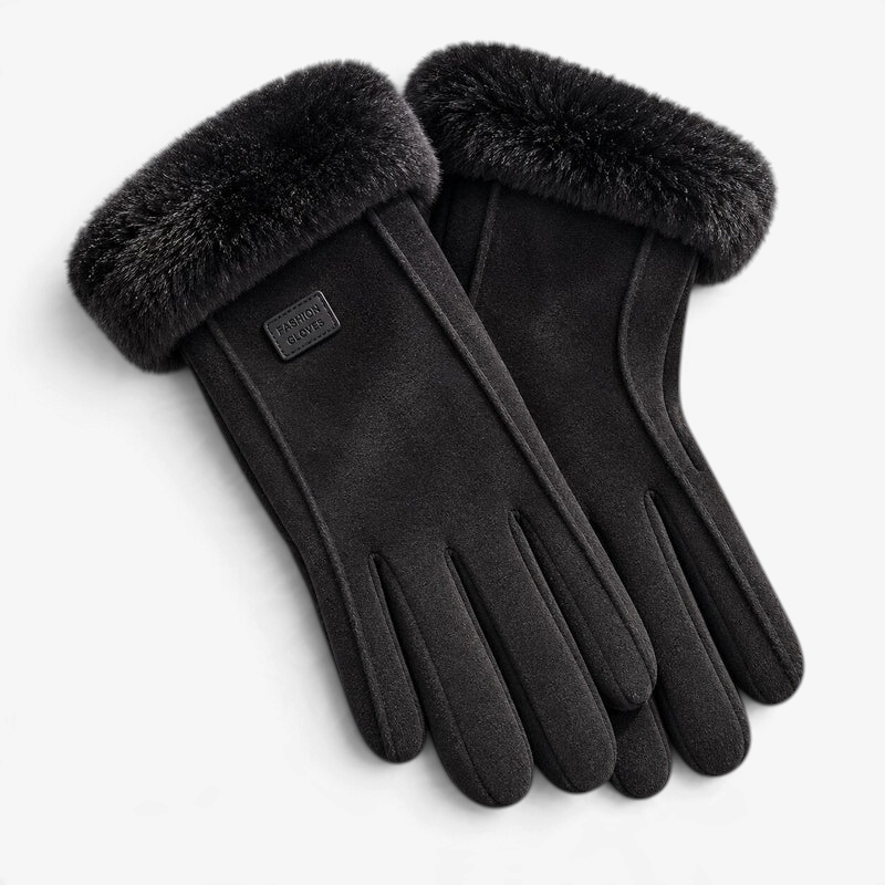 FrostMira – Guanti invernali con fodera in pelliccia sintetica e dita compatibili con touchscreen