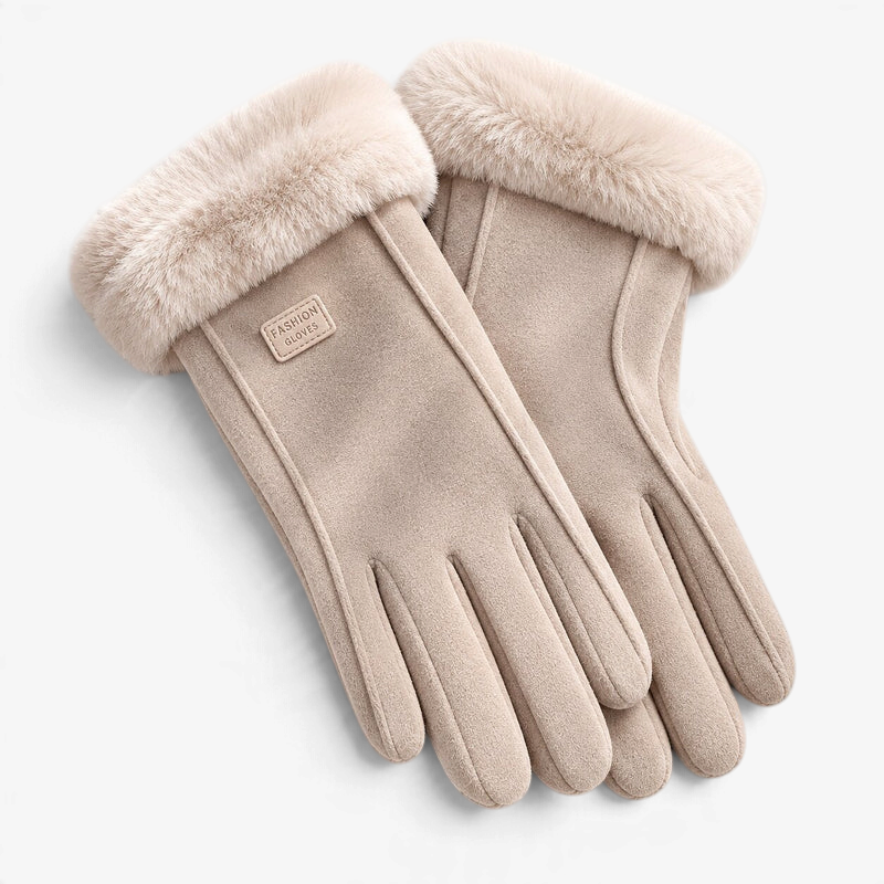 FrostMira – Guanti invernali con fodera in pelliccia sintetica e dita compatibili con touchscreen