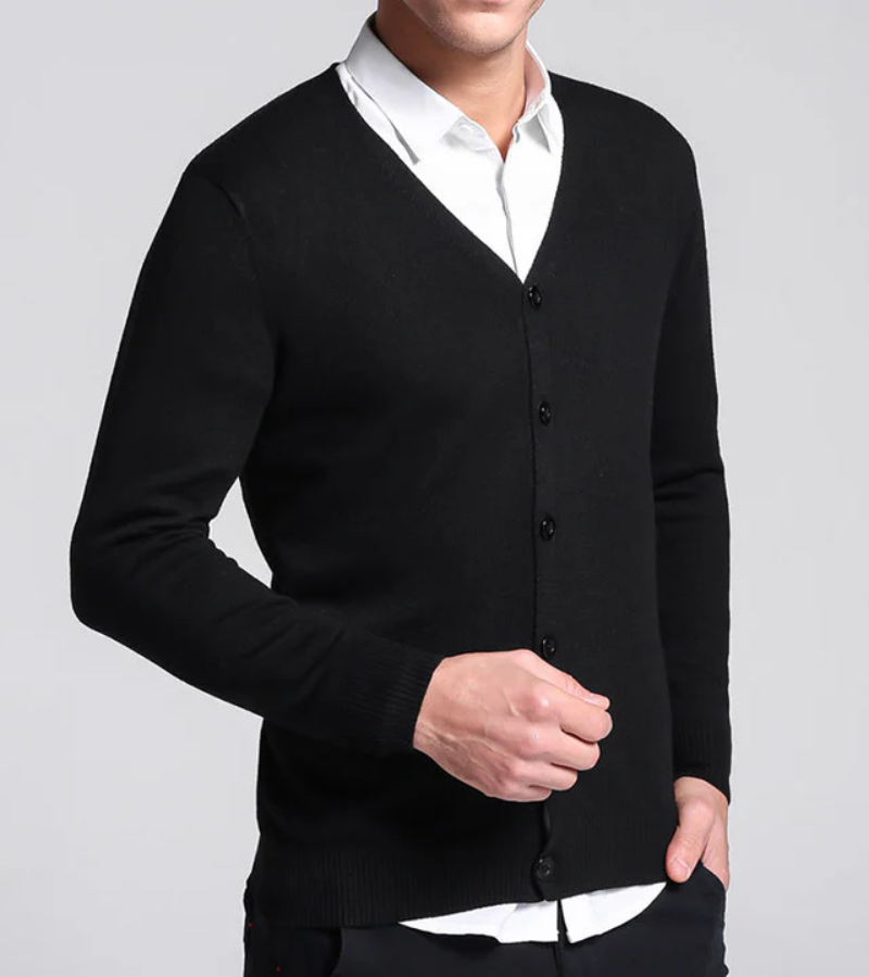 Hannes - Gilet élégant à col en V, coupe ajustée et fermeture à boutons