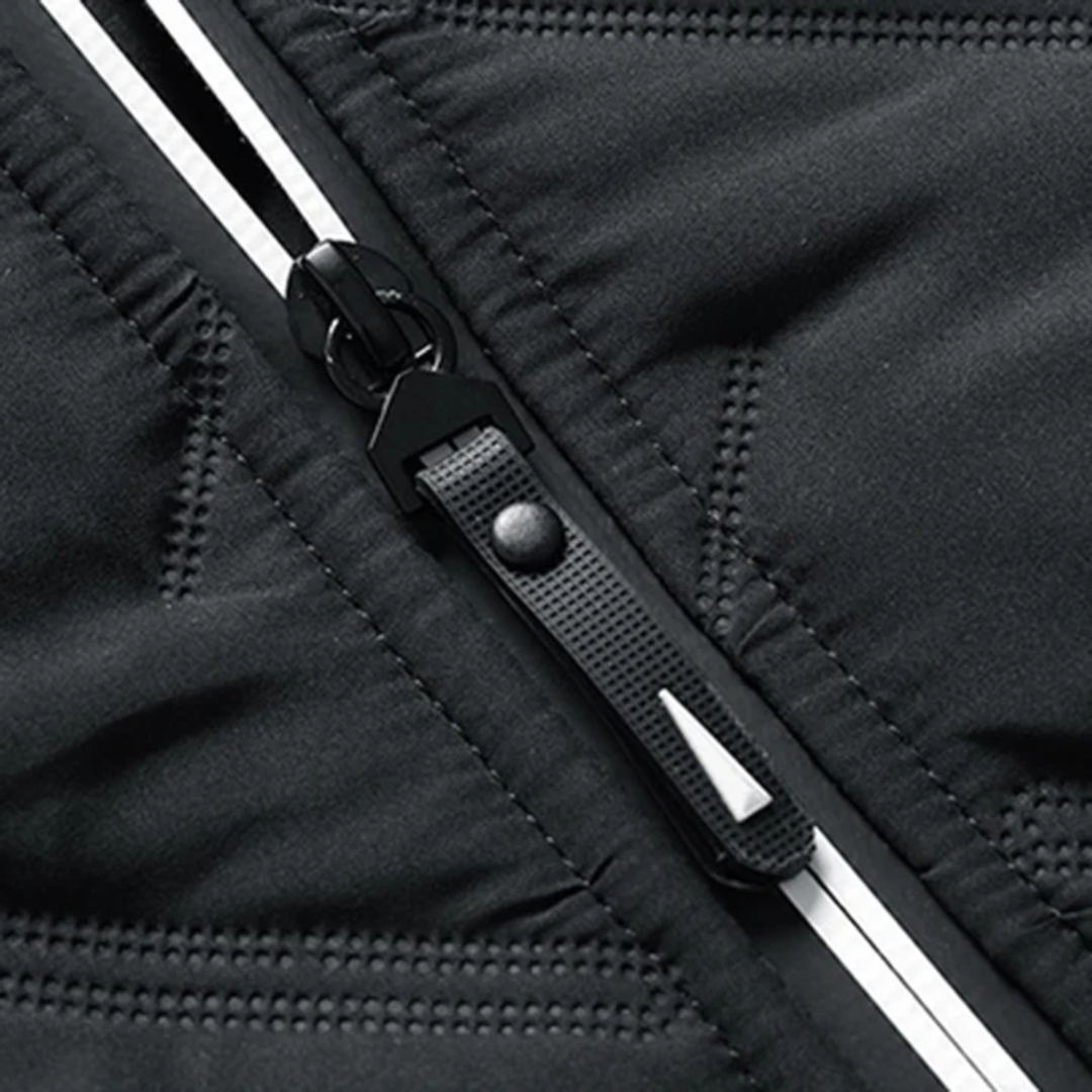 Theo - Jachetă slim-fit cu textură căptușită și buzunare cu fermoar