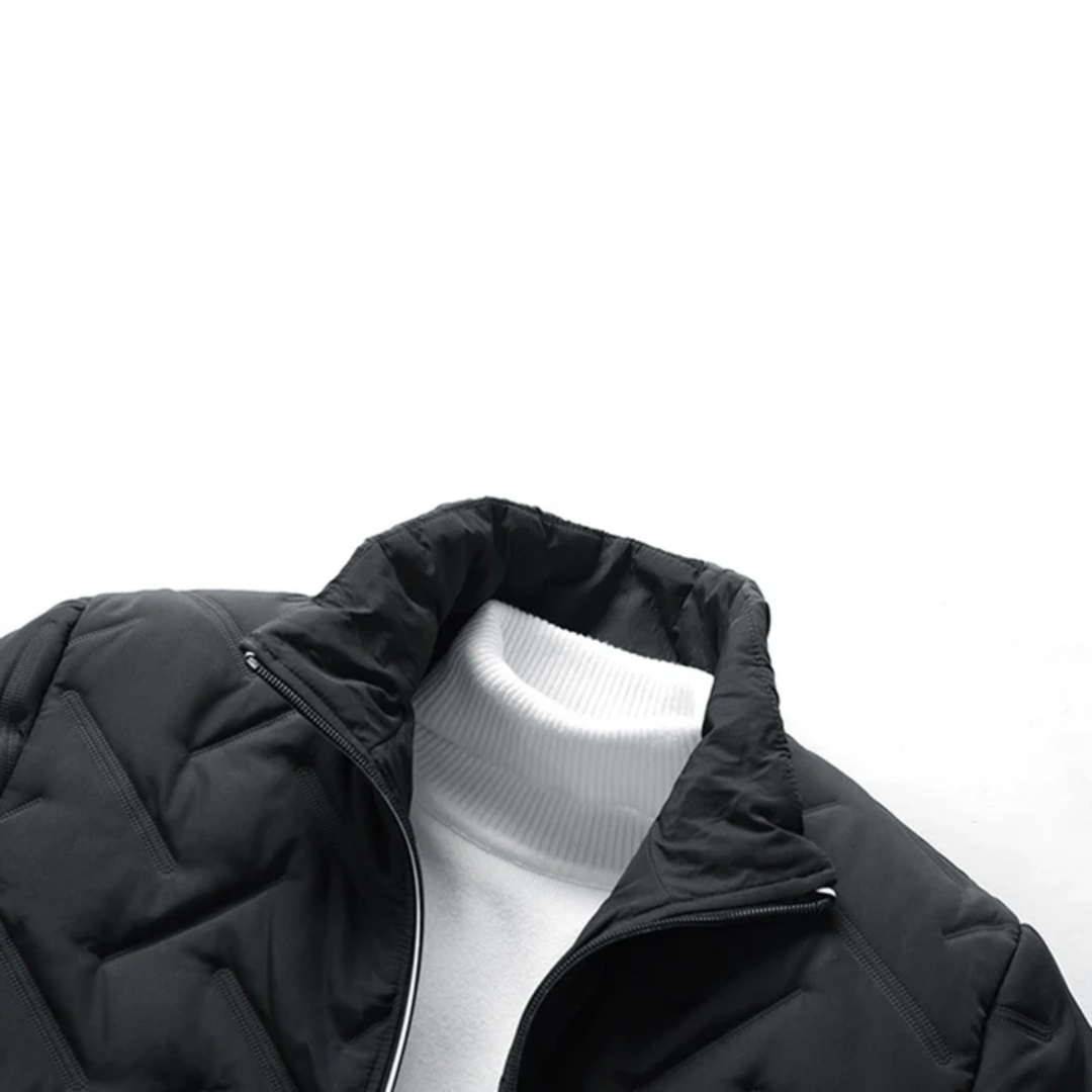 Theo - Jachetă slim-fit cu textură căptușită și buzunare cu fermoar