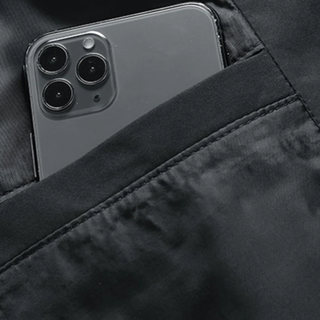 Theo - Jachetă slim-fit cu textură căptușită și buzunare cu fermoar