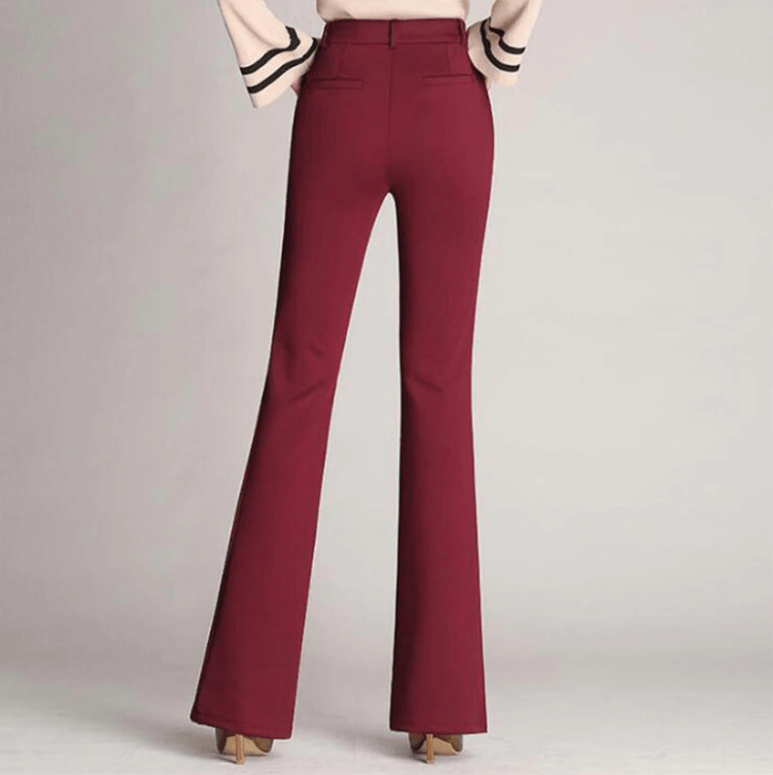 Mila – Pantalon évasé taille haute avec poches latérales