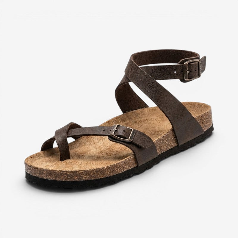 Women's Flat Sandals With Adjustable Buckle Strap