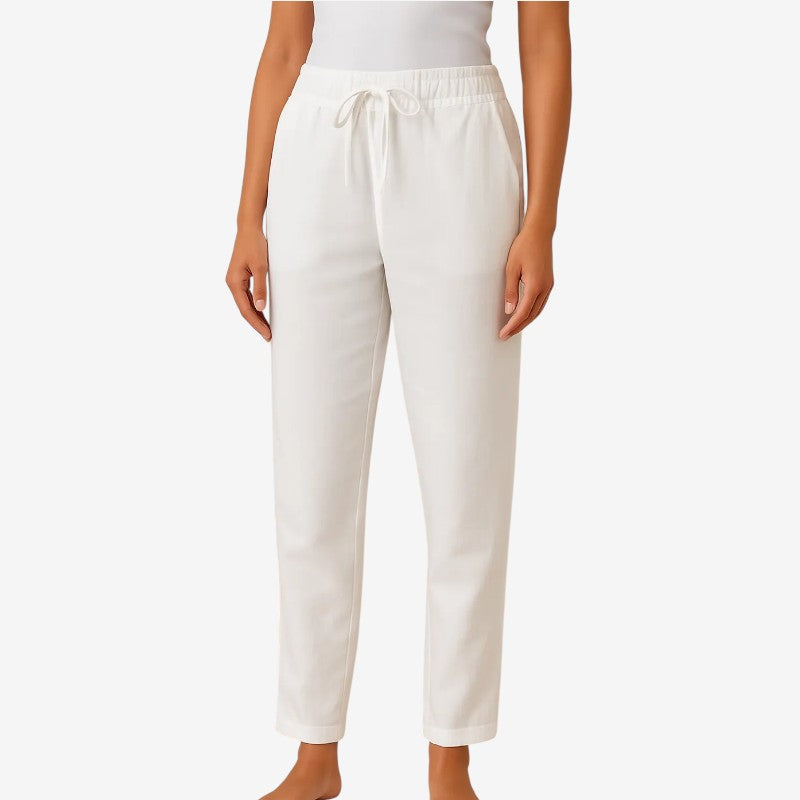 Pantaloni casual da donna a gamba larga con tasche laterali