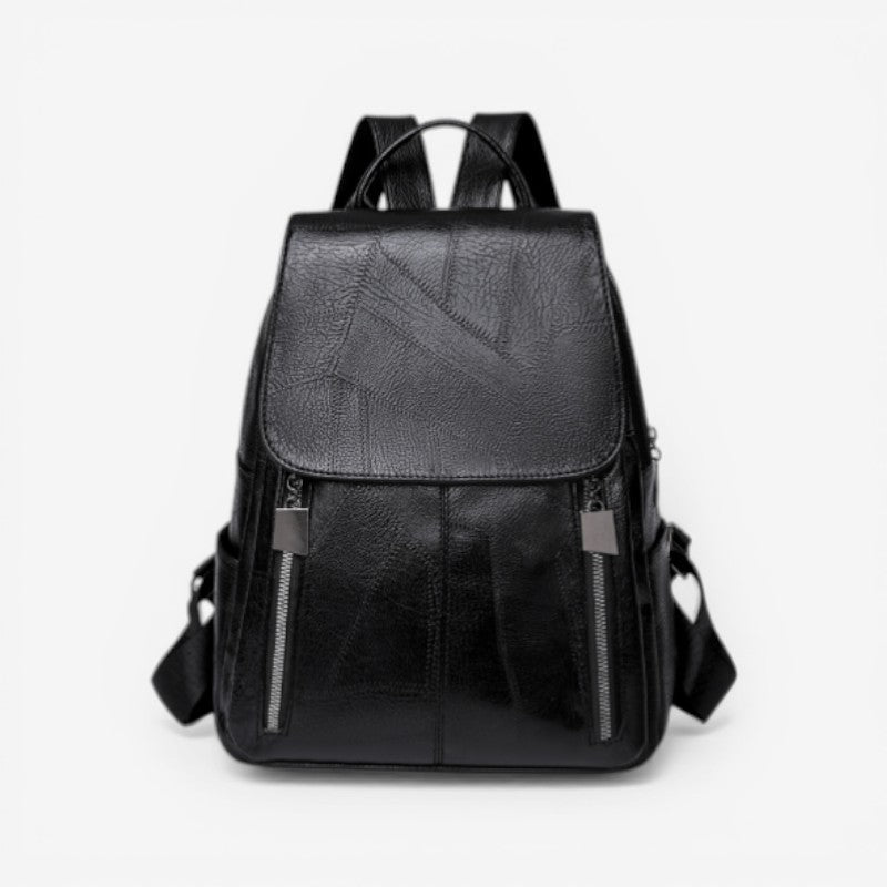 Julia - Sac à dos grande capacité avec multiples compartiments zippés | Design structuré facile à porter | Taille standard | Marron, Noir, Rouge
