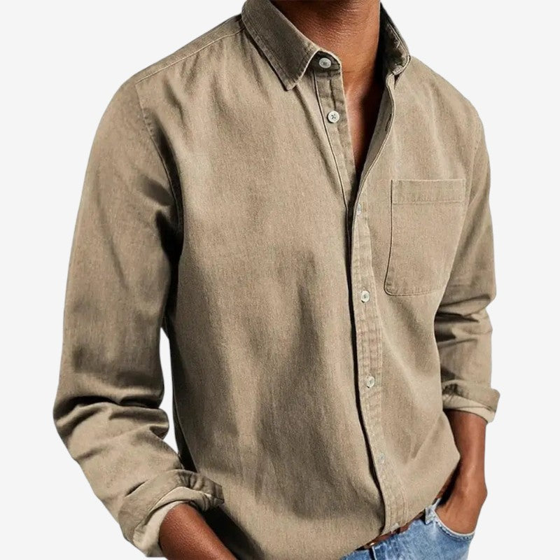 Jonathan – Chemise à Manches Longues avec Fermeture à Boutons et Poche Poitrine