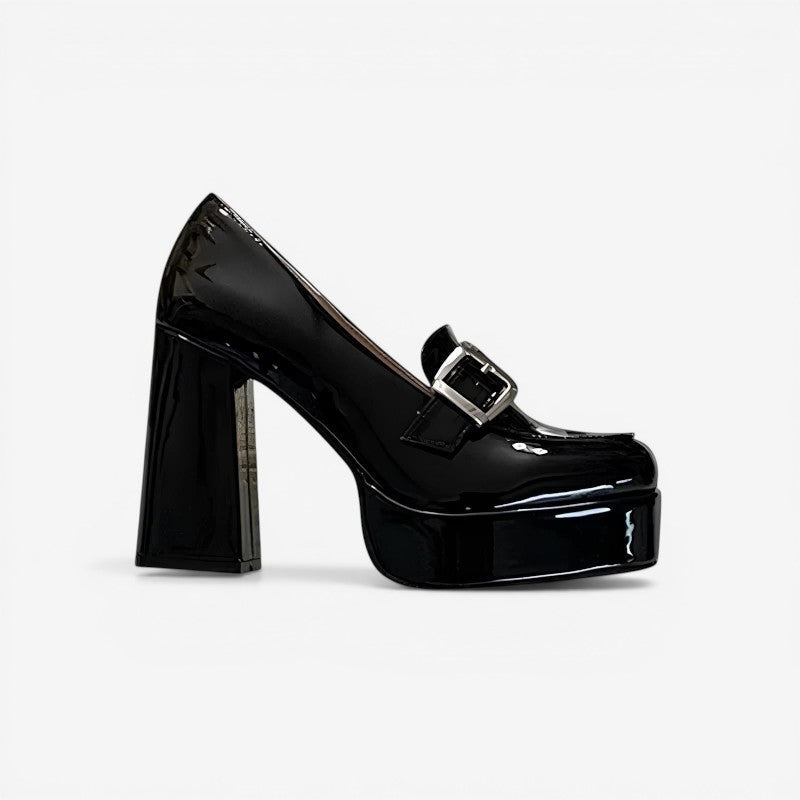 Scarpe con zeppa da donna con cinturino a fibbia