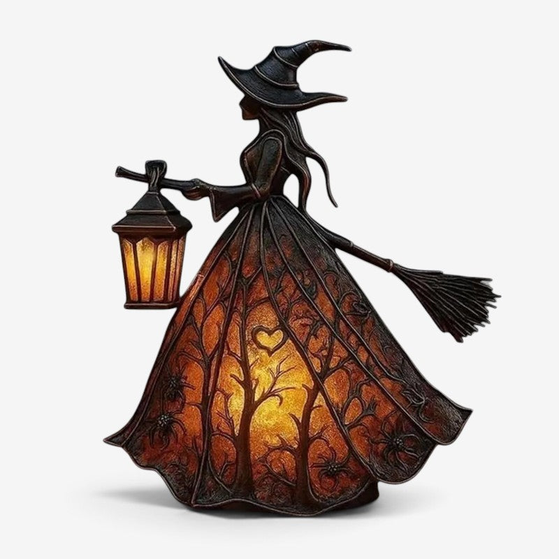 Halloweenská čarodějnická lampa s LED osvětlením