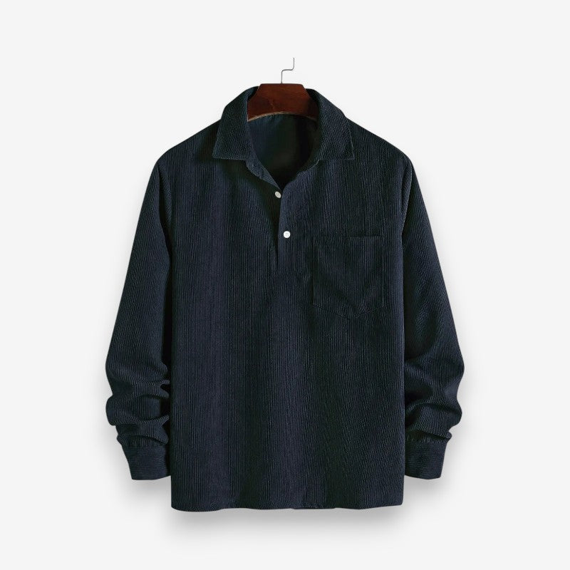 William – Pull à manches longues avec col boutonné et poches