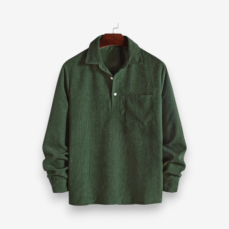 William – Pull à manches longues avec col boutonné et poches