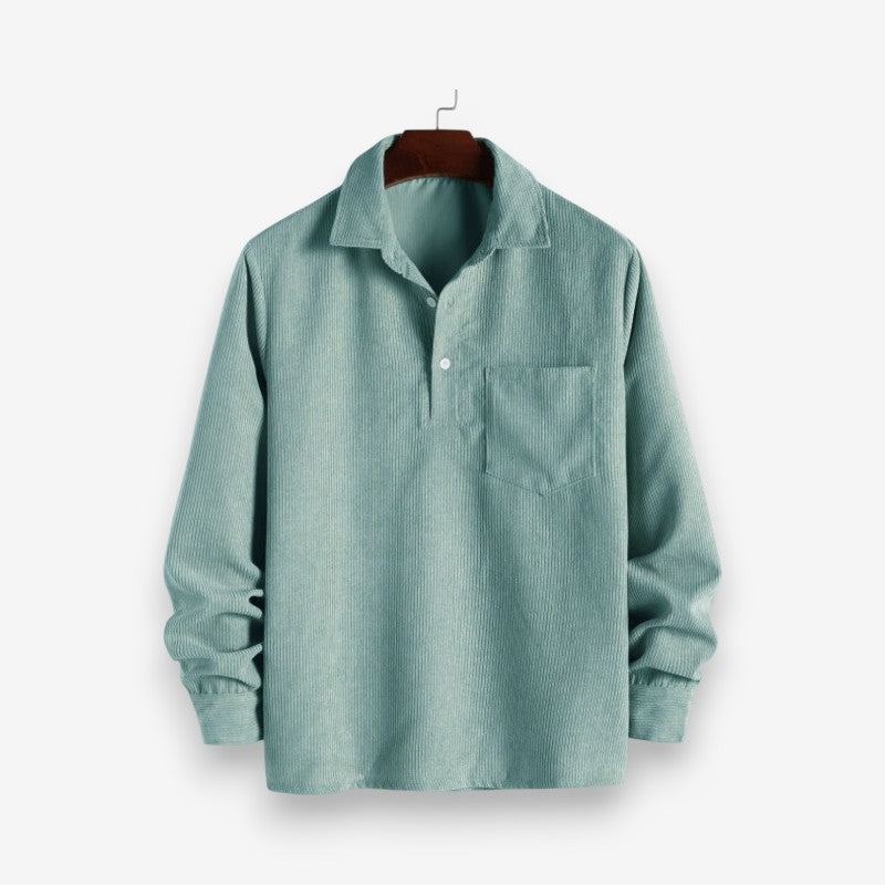 William – Pull à manches longues avec col boutonné et poches