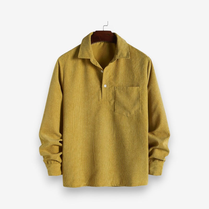 William – Pull à manches longues avec col boutonné et poches