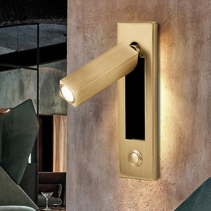 NovaGlow - Nowoczesna lampa ścienna z regulowanym strumieniem światła i wygodnym wysuwanym przełącznikiem