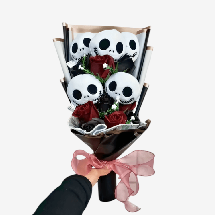 CozyBloom - Jack Skellington Plush Bouquet with Decorative Roses