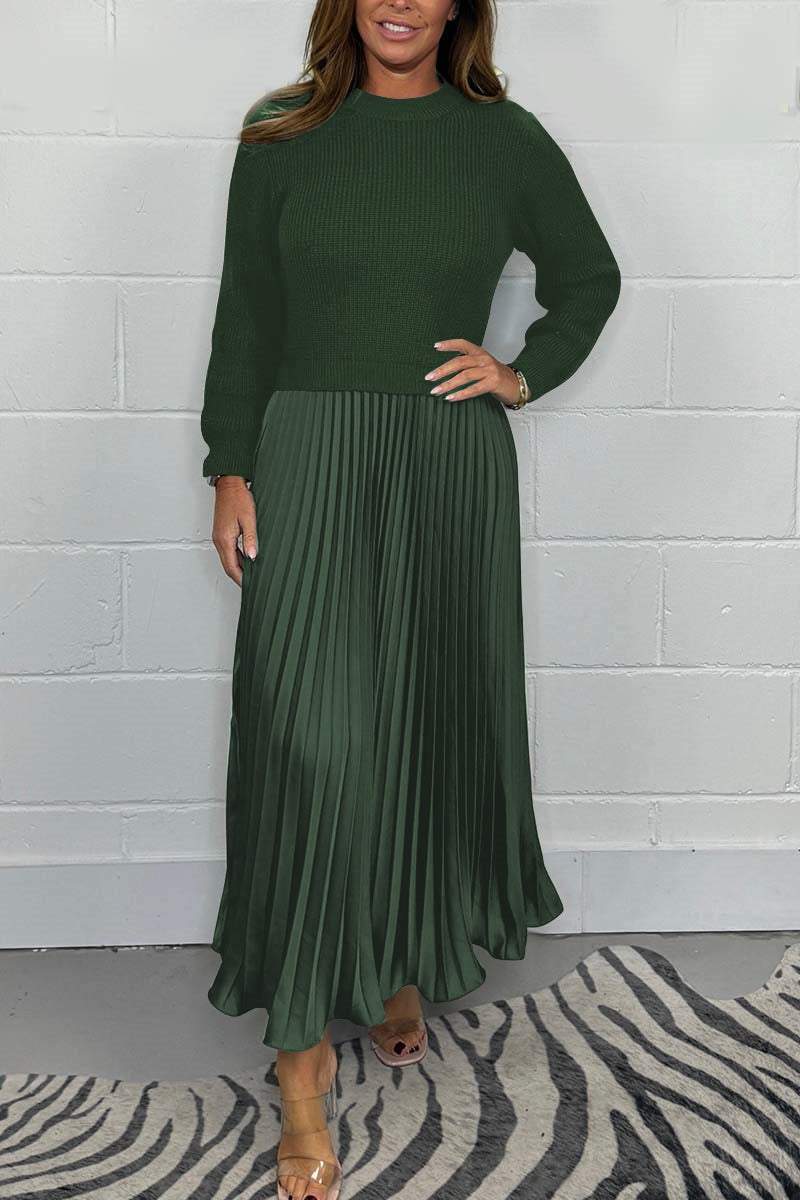 Anabel - Maglione a maniche lunghe con gonna a pieghe che unisce comfort e stile