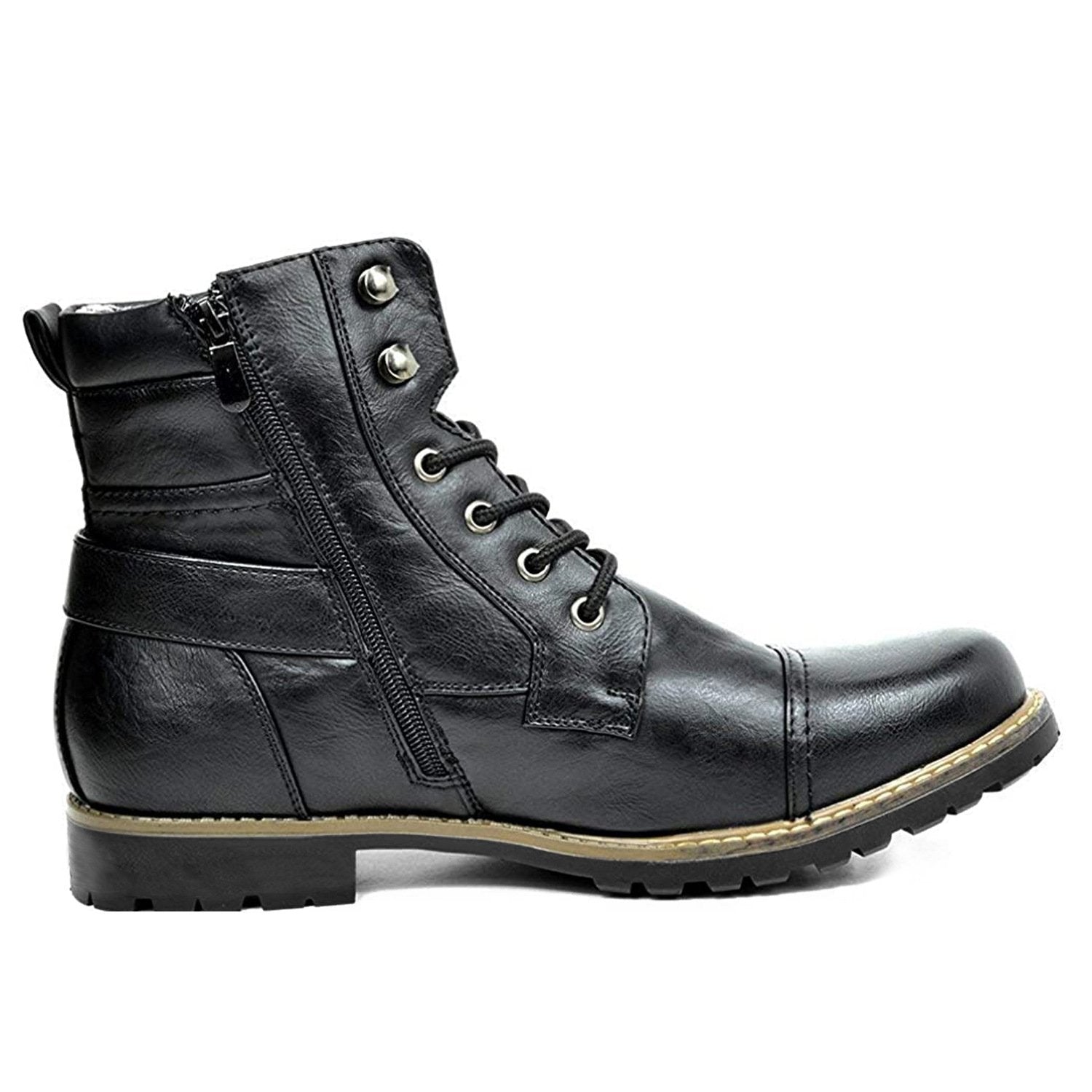 Rhion|Bottine confortable à lacets avec fermeture éclair latérale
