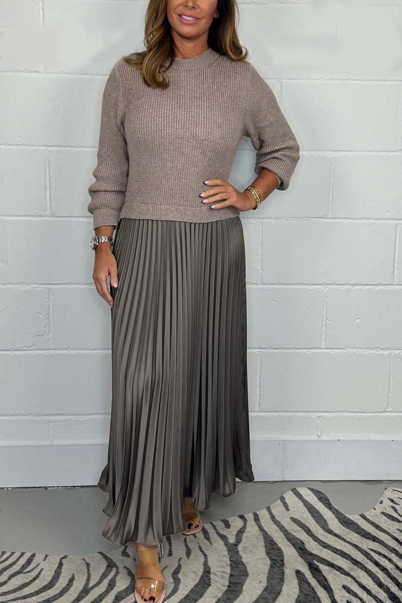 Anabel - Maglione a maniche lunghe con gonna a pieghe che unisce comfort e stile