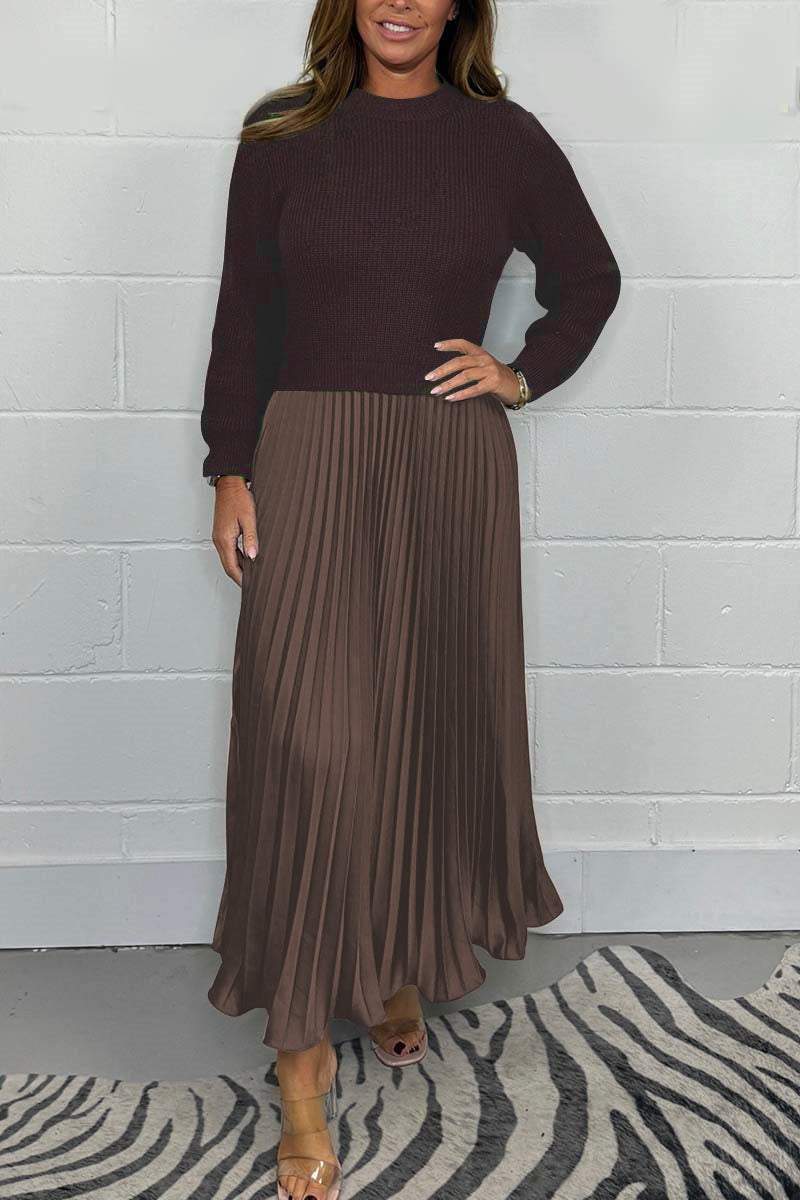 Anabel - Maglione a maniche lunghe con gonna a pieghe che unisce comfort e stile