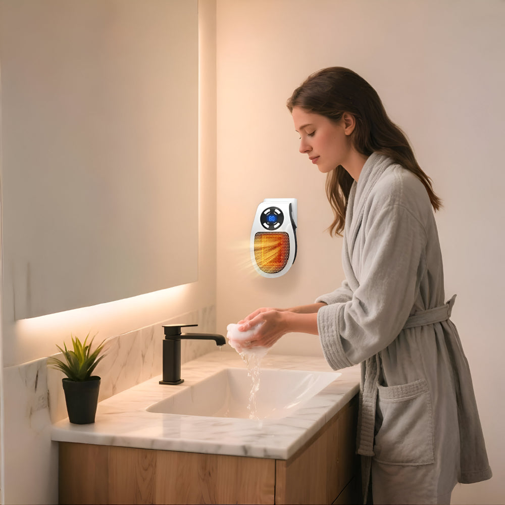 ThermoPlug - Riscaldatore in ceramica da presa a muro con termostato