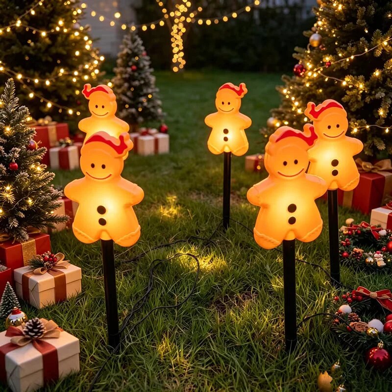 GingerGlow - LED zahradní zapichovací světla s perníkovým designem
