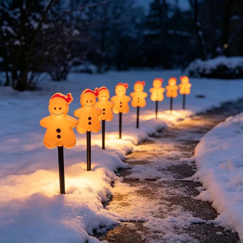 GingerGlow - LED zahradní zapichovací světla s perníkovým designem