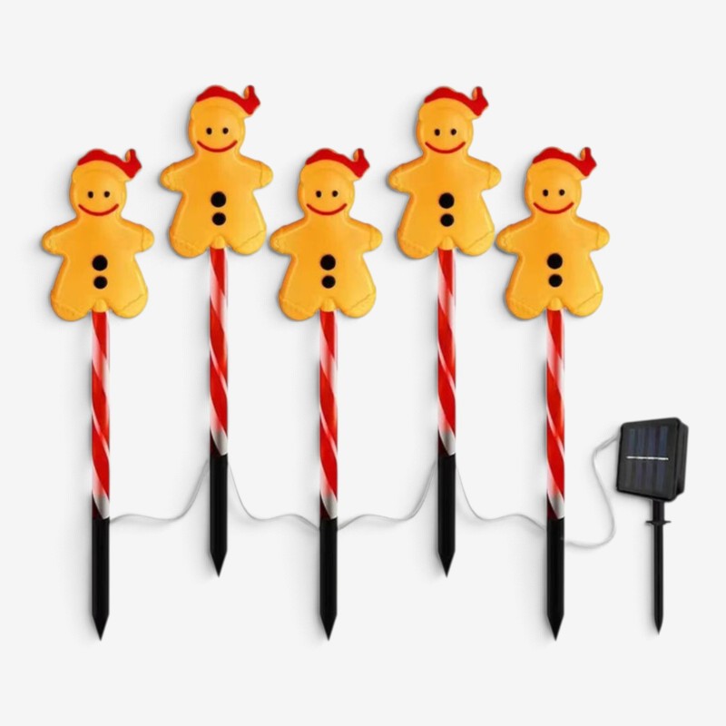 GingerGlow - LED zahradní zapichovací světla s perníkovým designem