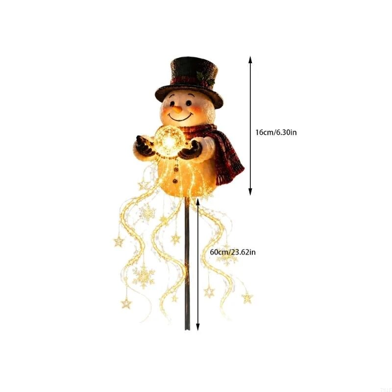 MerryGlow - napelemes hóemberes kerti lámpa LED-világítással